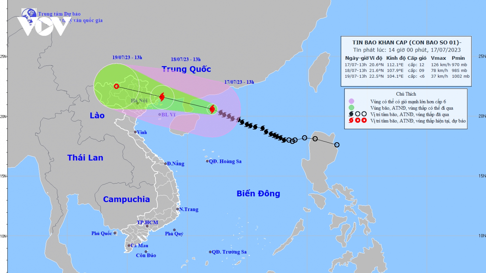 Bão số 1 giật cấp 15, cách Móng Cái (Quảng Ninh) khoảng 480km