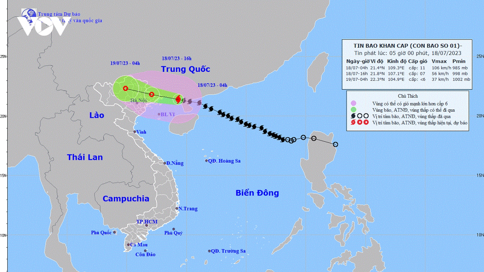 Bão số 1 cách Móng Cái 140km, gió giật cấp 14
