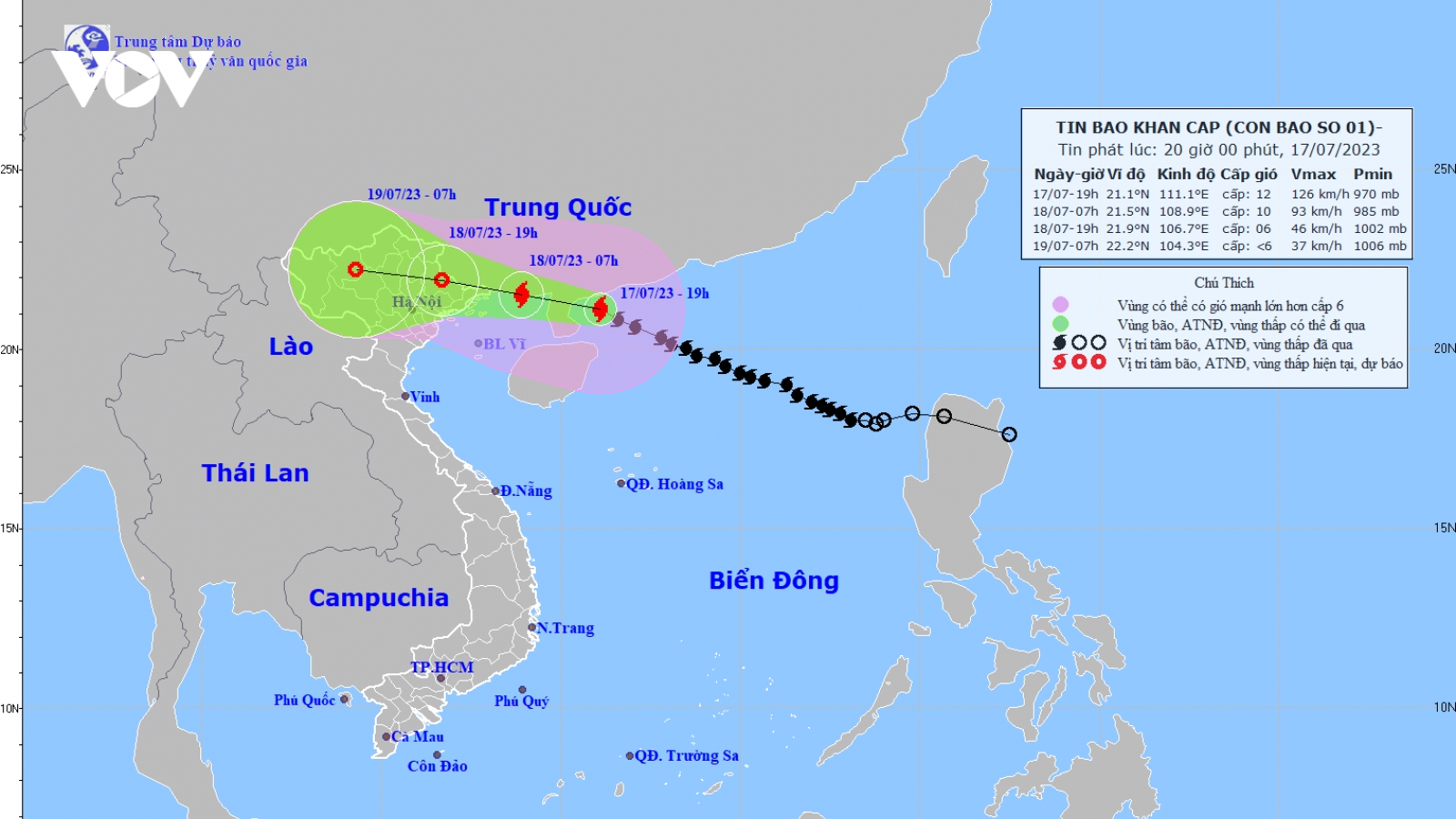 Bão số 1 giật cấp 15 cách Quảng Ninh 330km, miền Bắc mưa lớn từ đêm nay