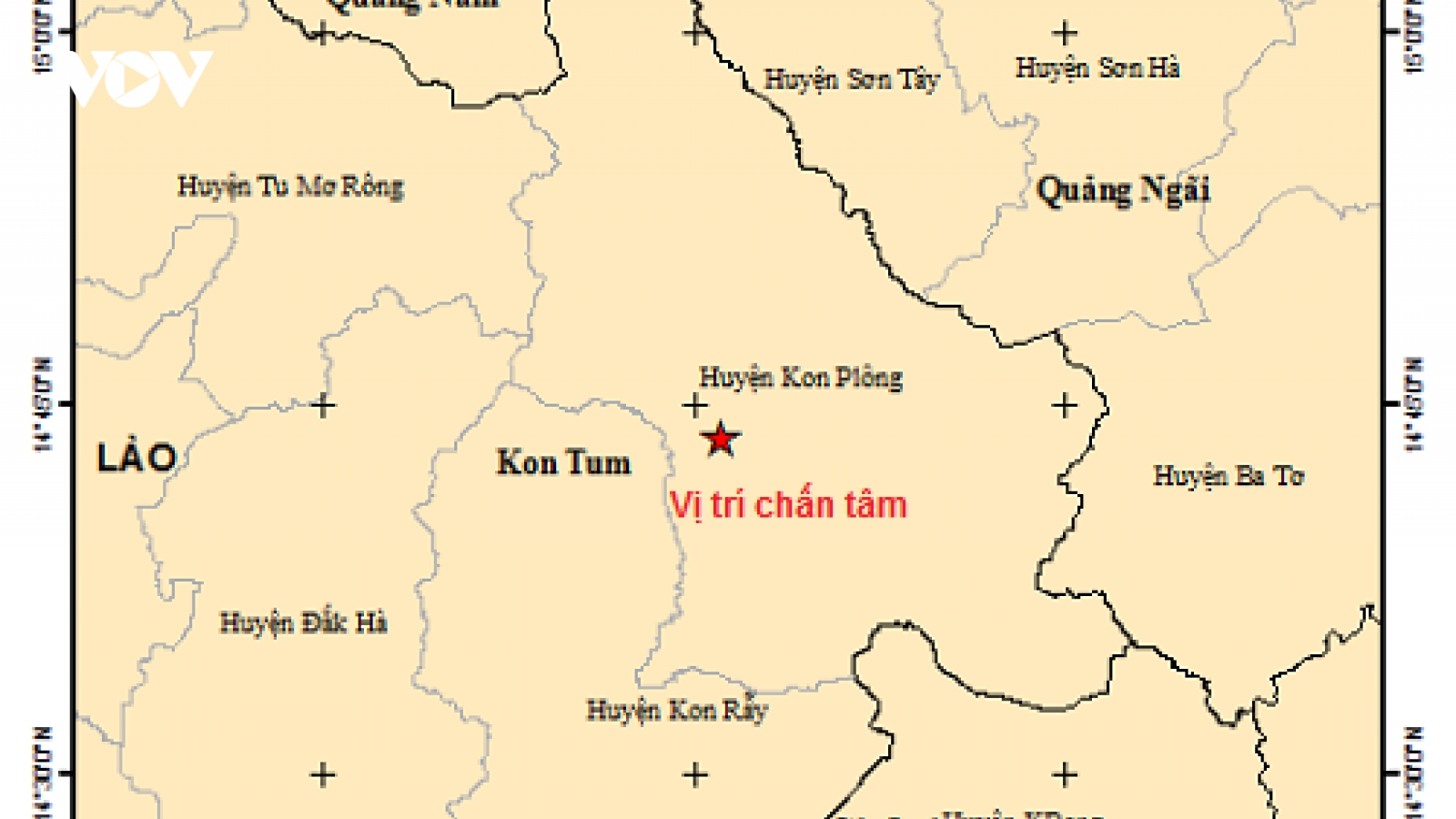 Ghi nhận 2 trận động đất tại Kon Tum