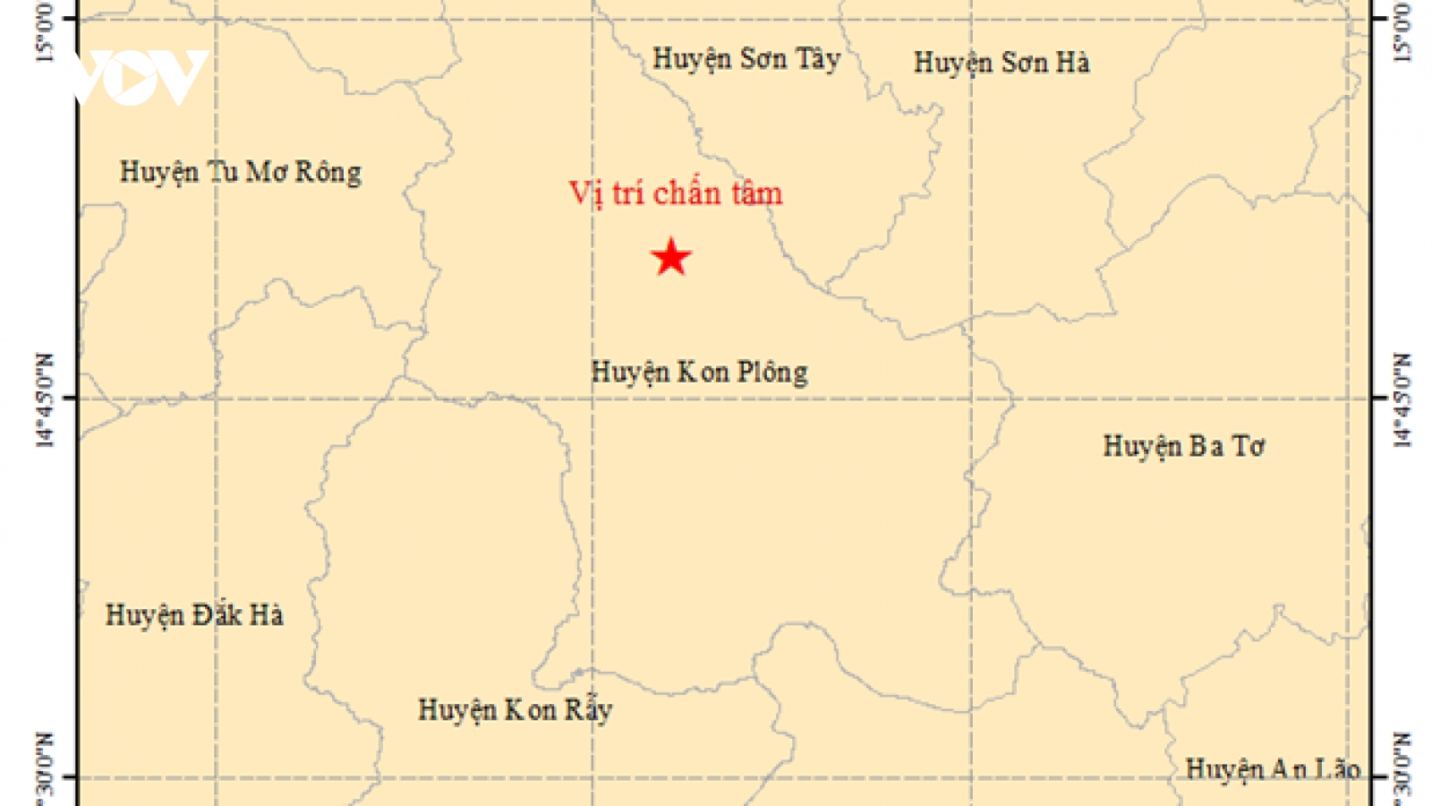 Liên tiếp xảy ra 8 trận động đất tại Kon Tum