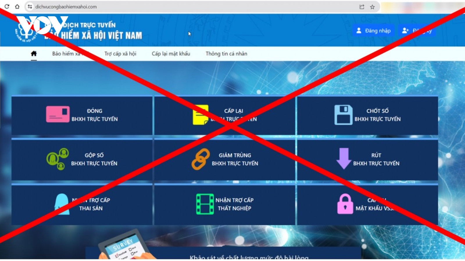 Cảnh báo trang web giả mạo Cổng dịch vụ công ngành BHXH Việt Nam