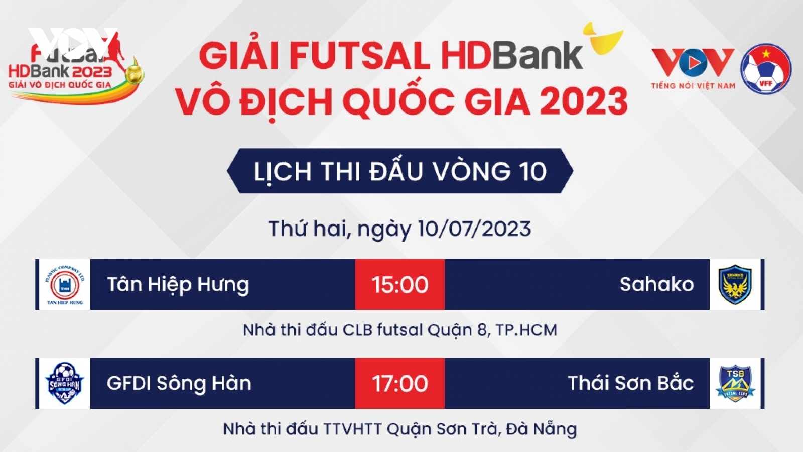 Lịch thi đấu Futsal HDBank VĐQG 2023 hôm nay 10/7: Sahako gặp Tân Hiệp Hưng
