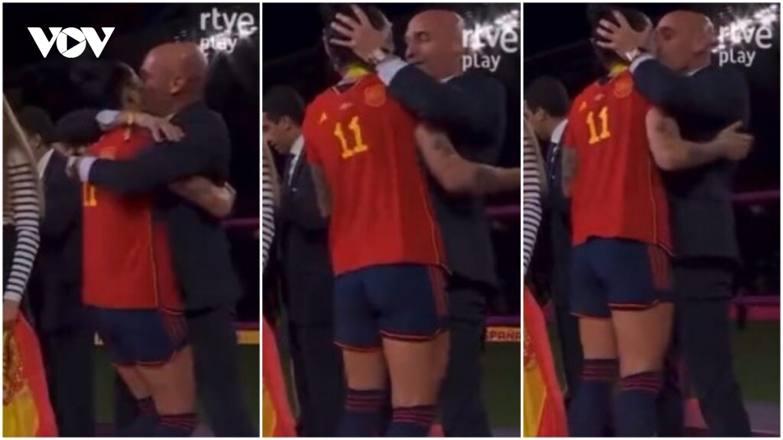 Chủ tịch LĐBĐ Tây Ban Nha bị chỉ trích vì ôm hôn nữ cầu thủ vô địch World Cup