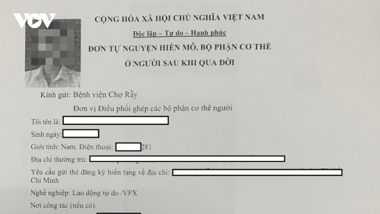 Bệnh viện Chợ Rẫy cảnh báo việc tốn 500.000 đồng đăng ký hiến tạng