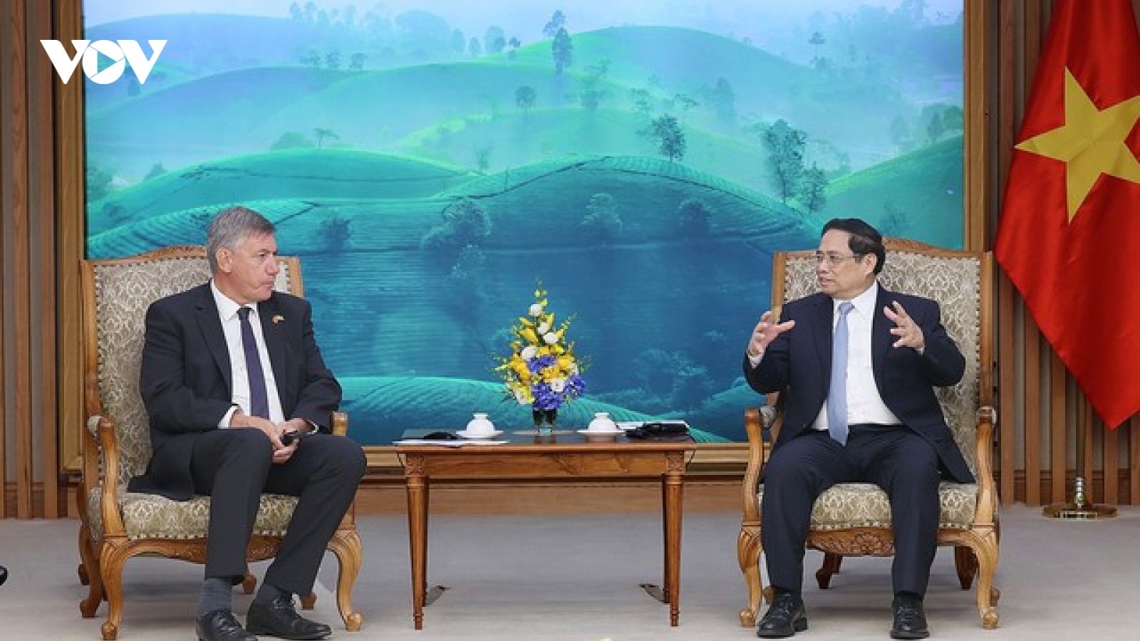 Thủ tướng Phạm Minh Chính tiếp Bộ trưởng - Thủ hiến vùng Flanders, Vương quốc Bỉ