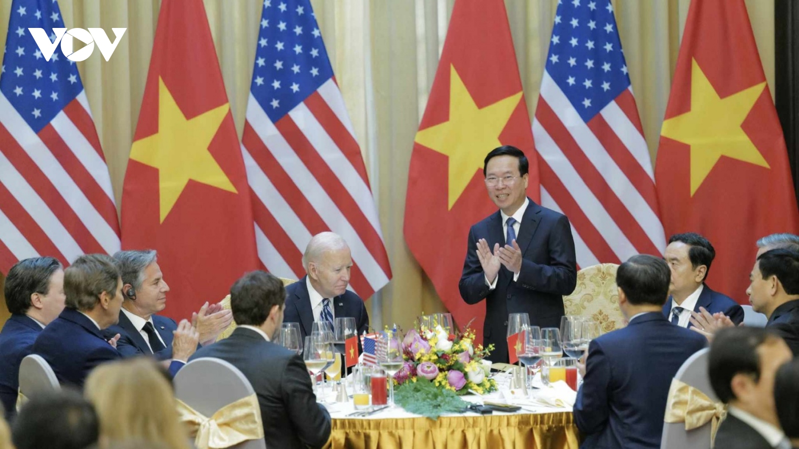 Chủ tịch nước Võ Văn Thưởng chủ trì chiêu đãi trọng thể Tổng thống Hoa Kỳ