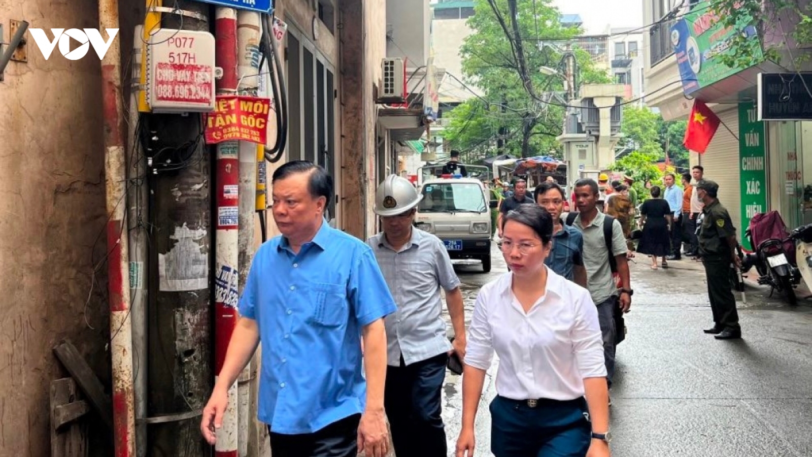 Bí thư Hà Nội kiểm tra hiện trường vụ cháy chung cư mini tại Thanh Xuân