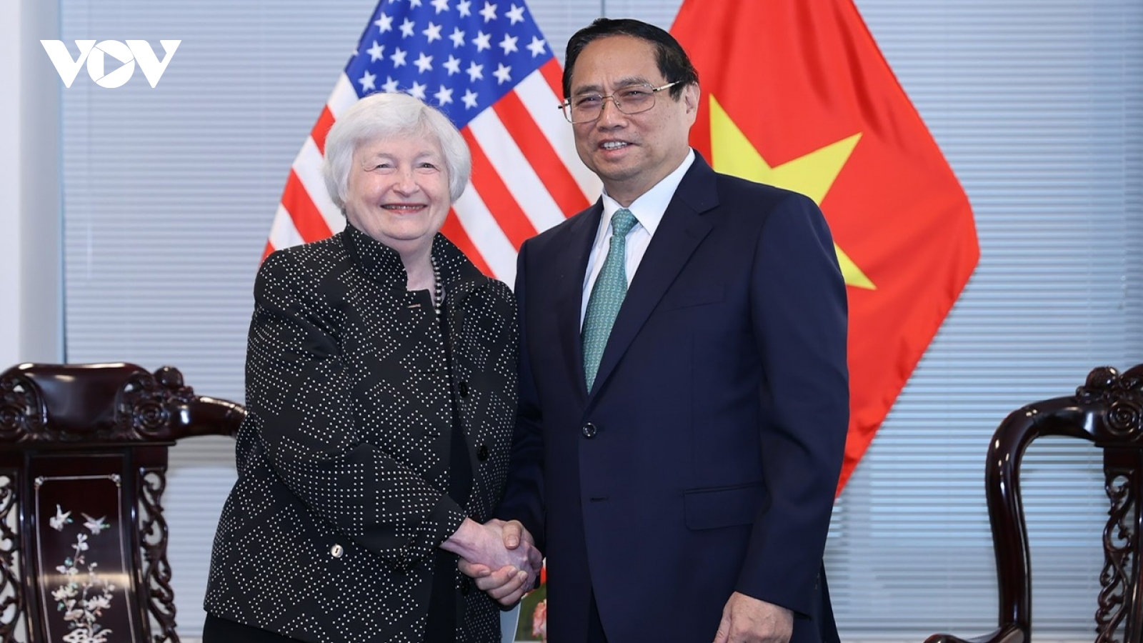 Thủ tướng Phạm Minh Chính tiếp Bộ trưởng Tài chính Hoa Kỳ Janet Yellen