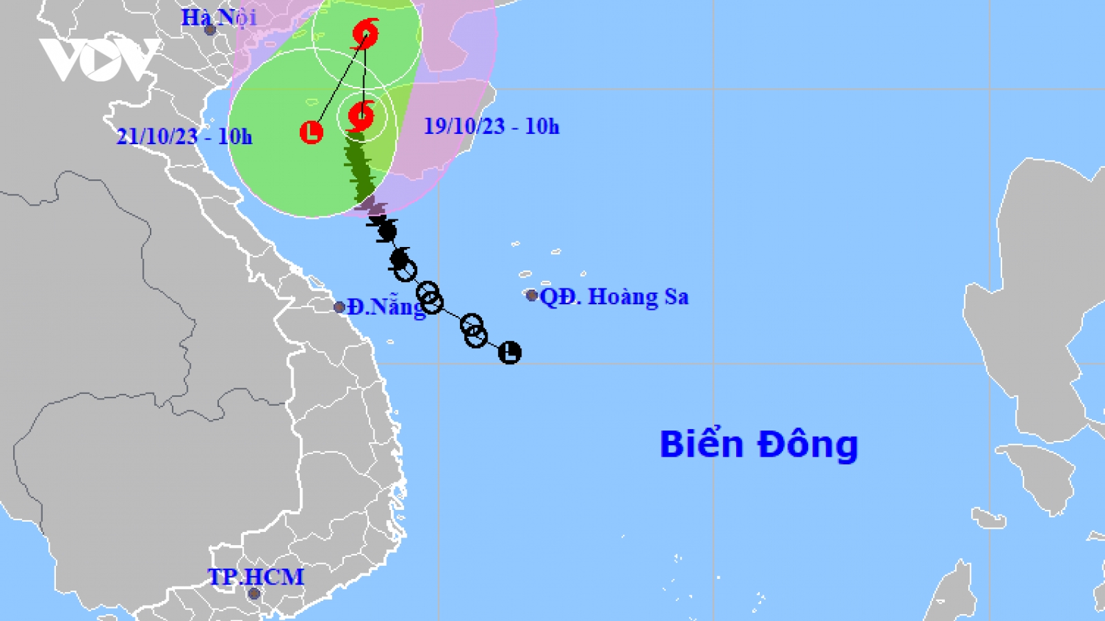 Bão số 5 đang di chuyển theo chậm theo hướng Bắc