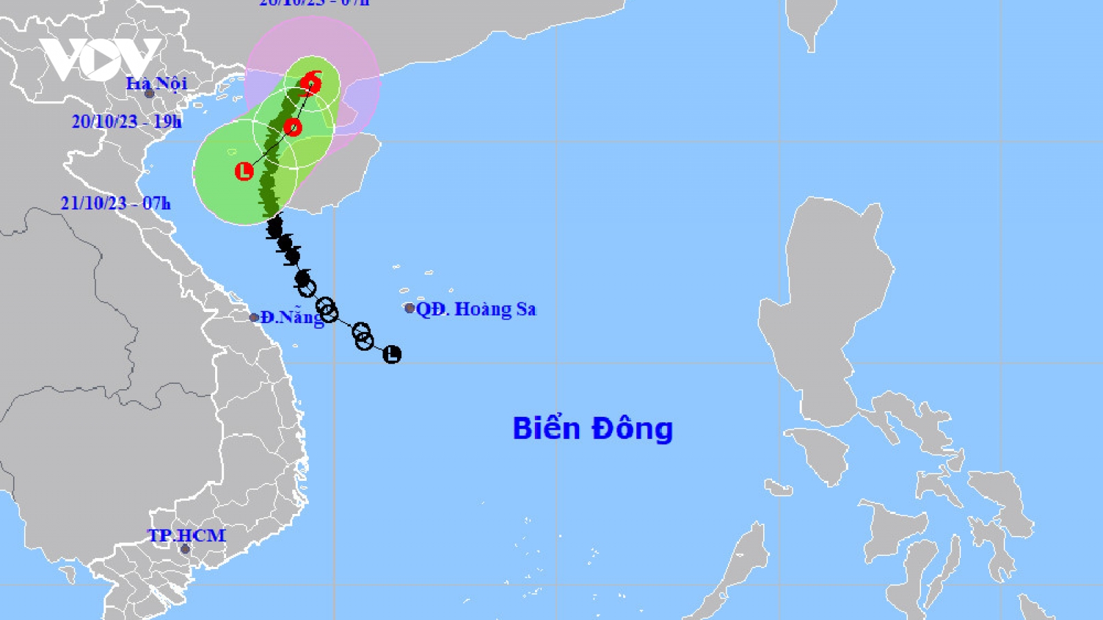 Bão số 5 đã suy yếu thành áp thấp nhiệt đới