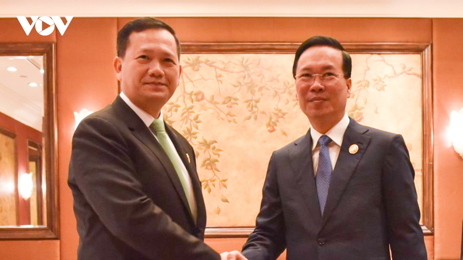 Chủ tịch nước Võ Văn Thưởng tiếp Thủ tướng Campuchia Hun Manet tại Bắc Kinh
