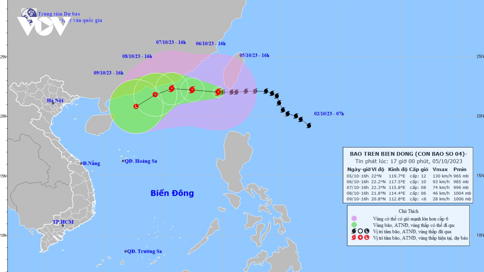 Bão Koinu giật cấp 15, cách Quảng Đông (Trung Quốc) khoảng 370km