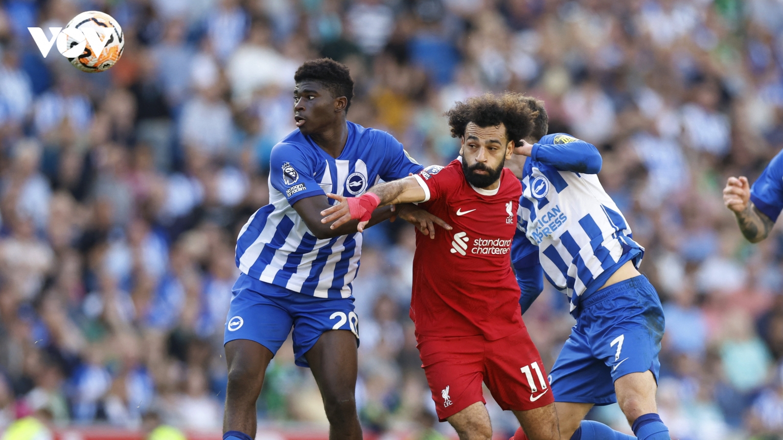 Salah ghi cú đúp, Liverpool vẫn bị Brighton cầm hòa