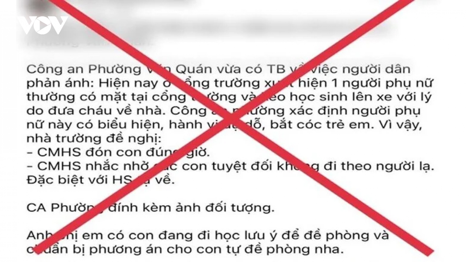Công an bác tin bắt cóc trẻ em ở quận Hà Đông, Hà Nội