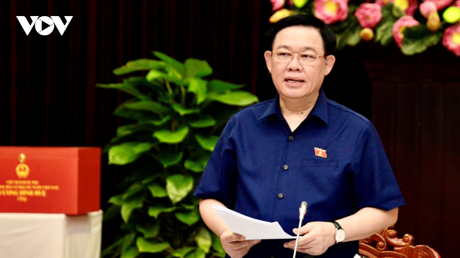 Chủ tịch Quốc hội Vương Đình Huệ làm việc với lãnh đạo Thành ủy TP Đà Nẵng