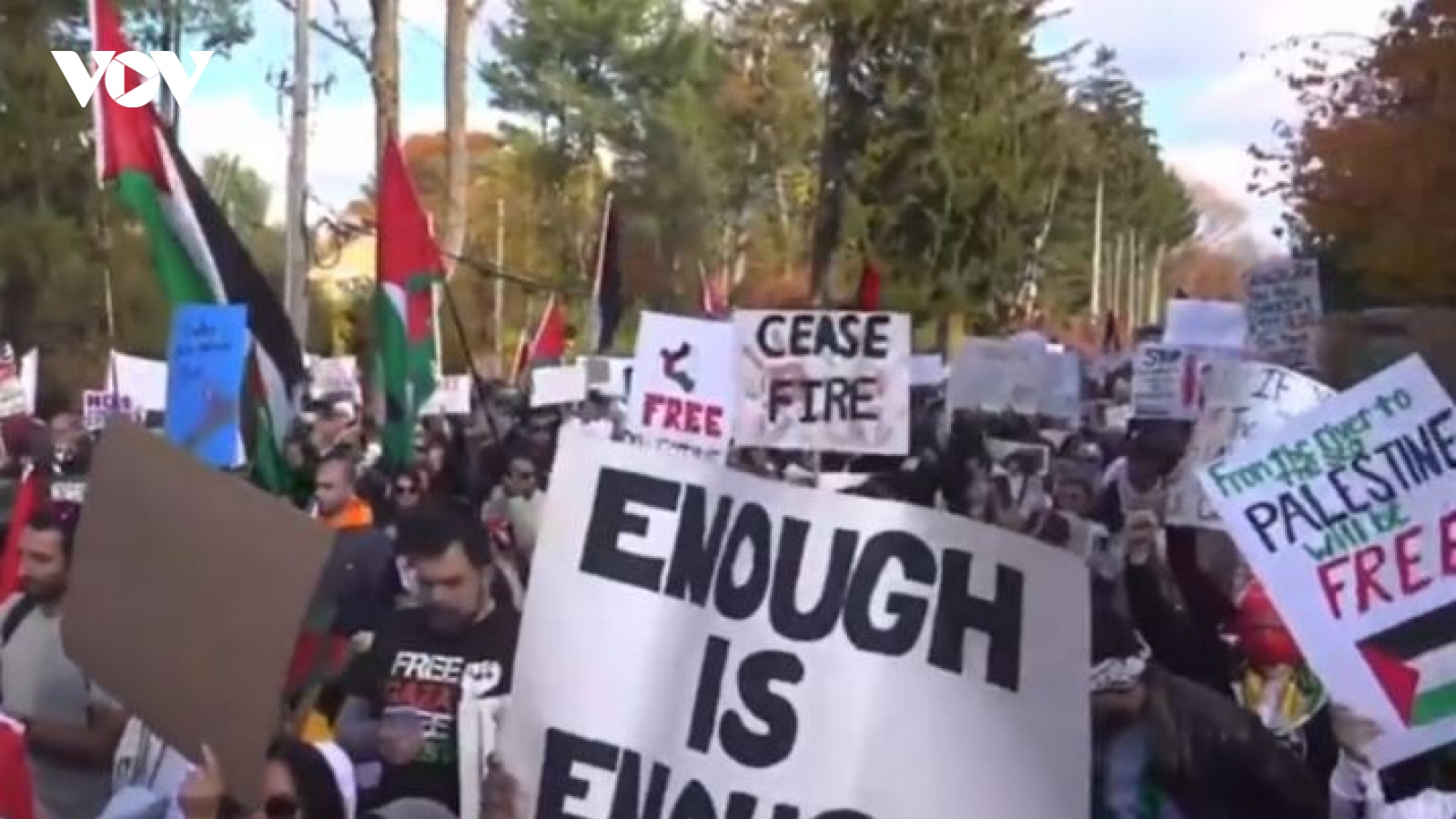 Người biểu tình kéo đến nhà Tổng thống Biden để phản đối xung đột Gaza