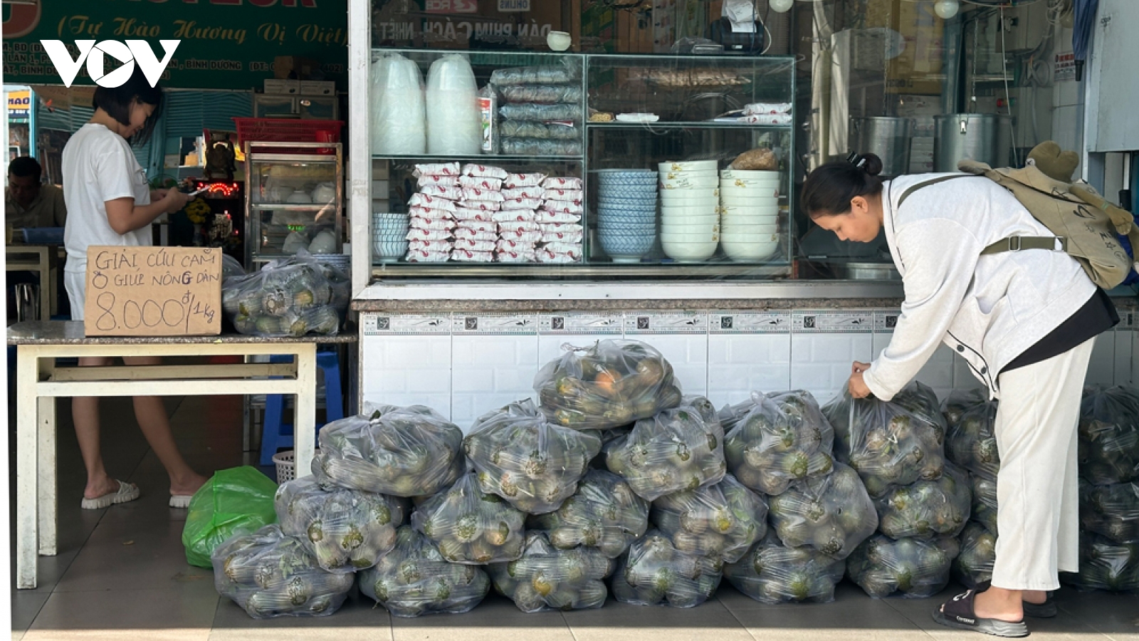 Nông dân ở Bình Dương gặp khó vì thương lái không thu mua cam sành