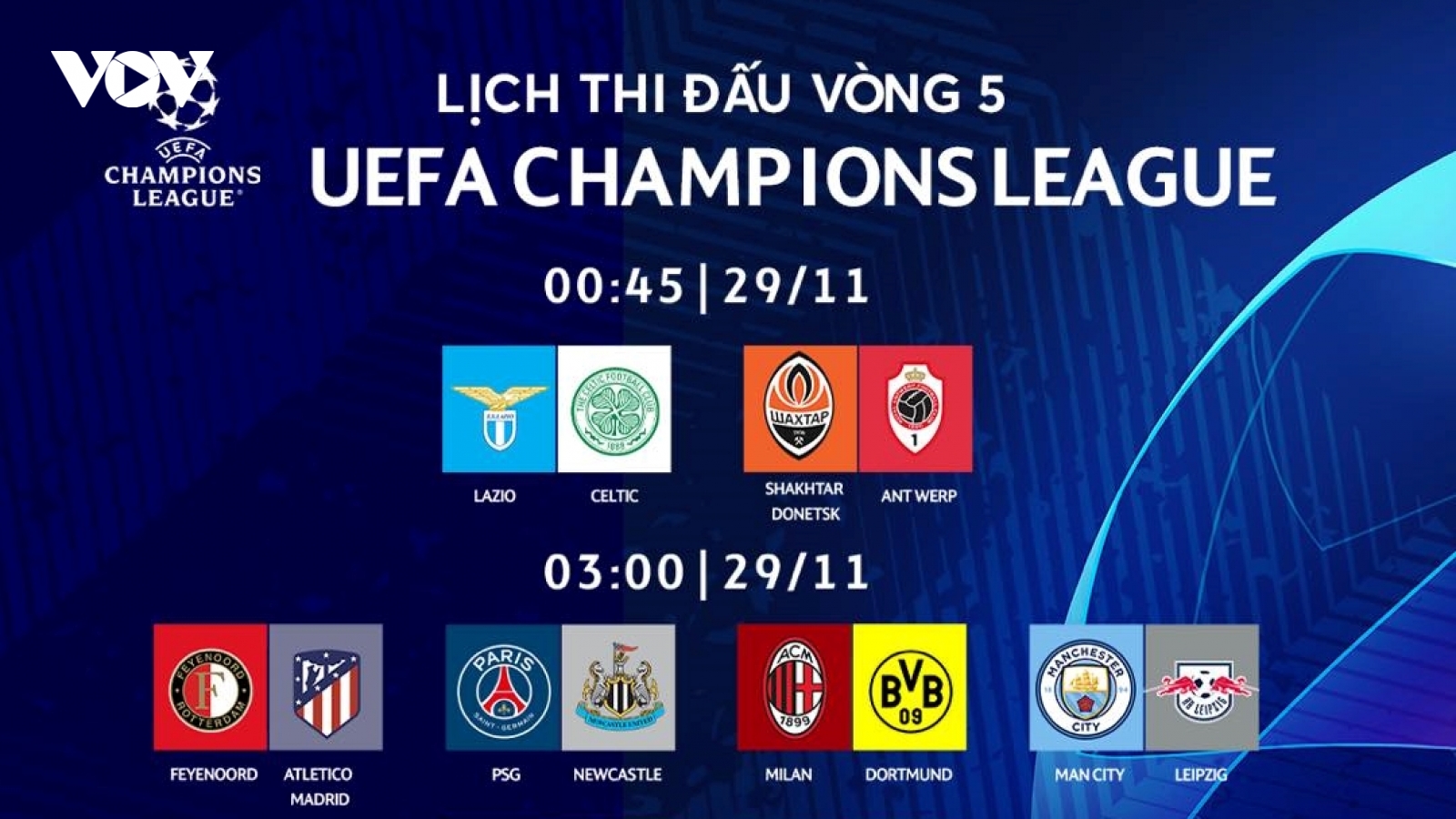 Lịch thi đấu và trực tiếp bóng đá hôm nay 28/11