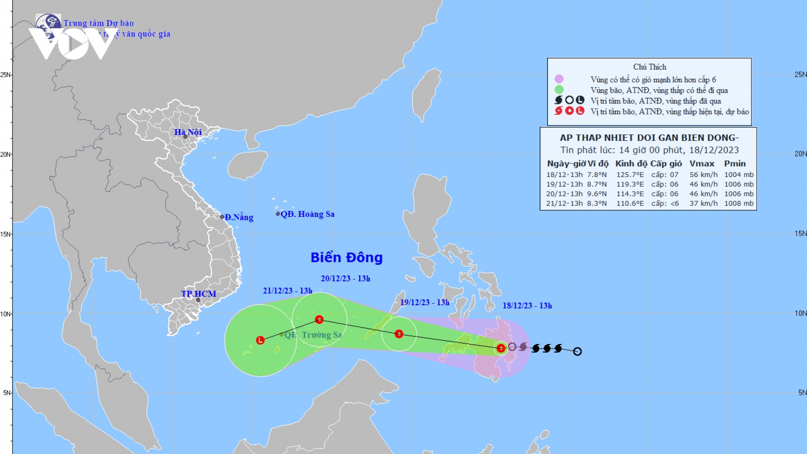 Áp thấp nhiệt đới đang trên đất liền Philippines, giật cấp 9