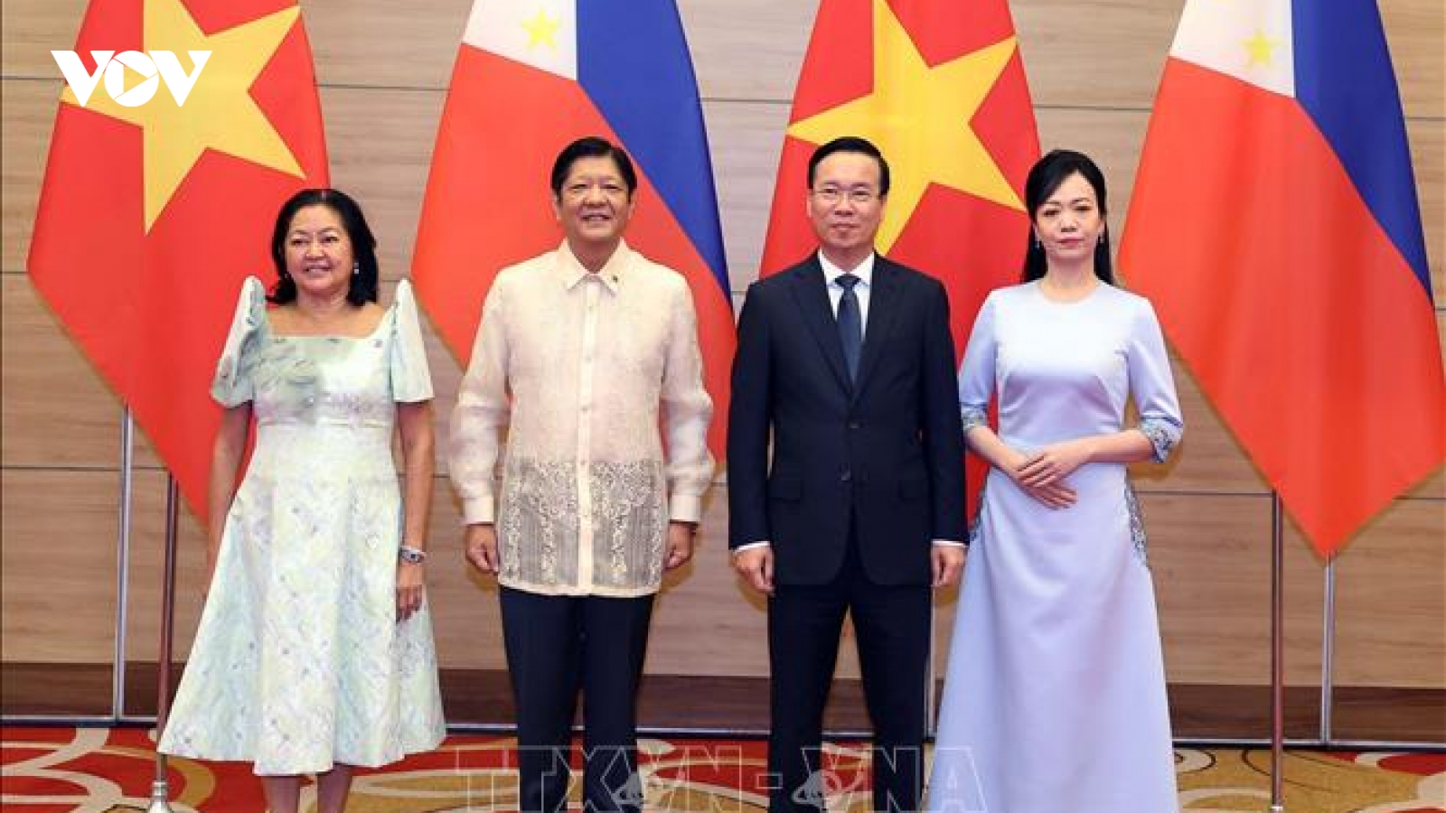 Chủ tịch nước Võ Văn Thưởng chủ trì chiêu đãi trọng thể Tổng thống Phillipines