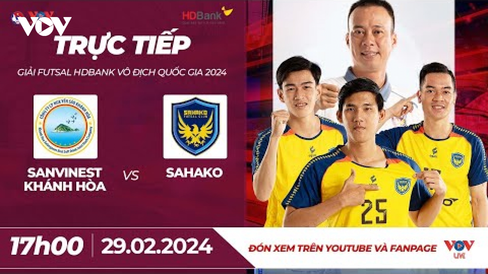 Xem trực tiếp Khánh Hòa vs Sahako - Giải Futsal HDBank VĐQG 2024