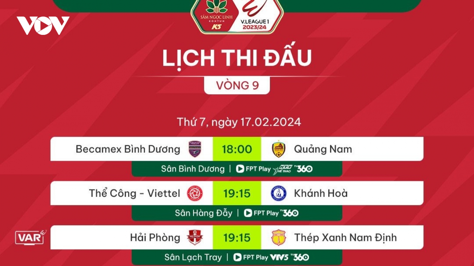 Lịch thi đấu và trực tiếp V-League hôm nay 17/2: Tâm điểm ở Lạch Tray