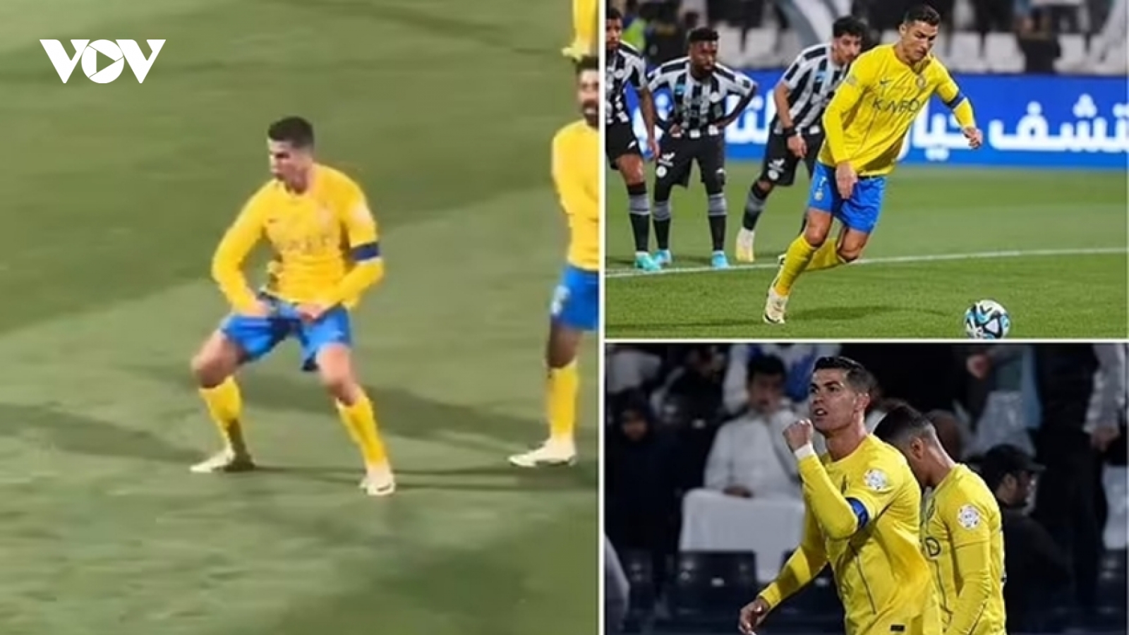Cristiano Ronaldo hành động phản cảm trong chiến thắng của Al Nassr
