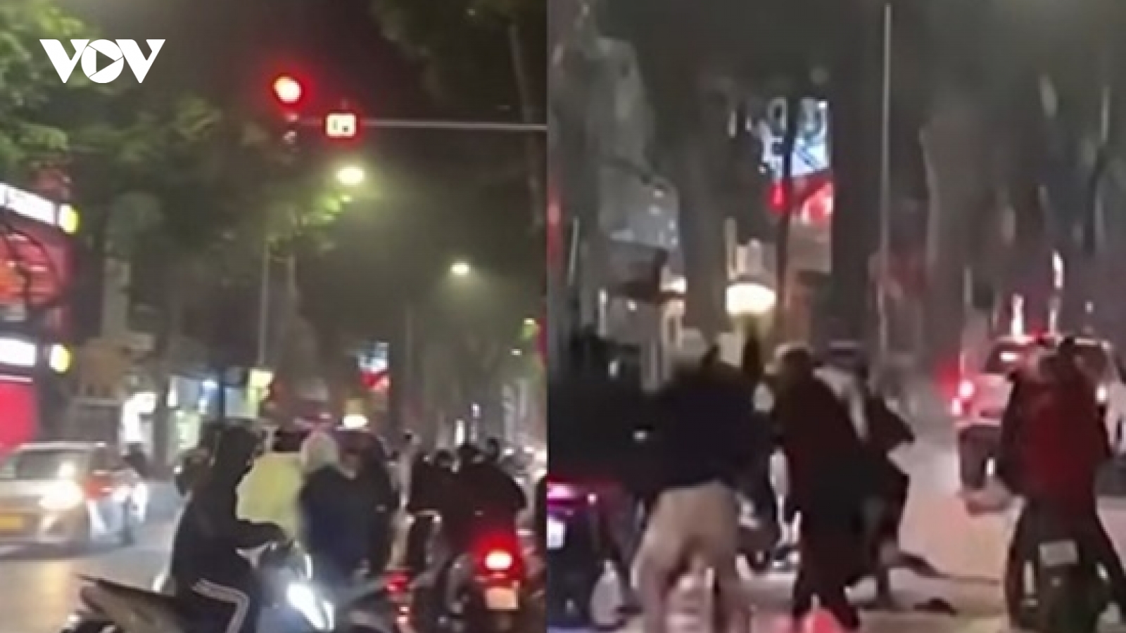 Điều tra nhóm thanh thiếu niên cầm xẻng đánh người trên đường phố Hà Nội