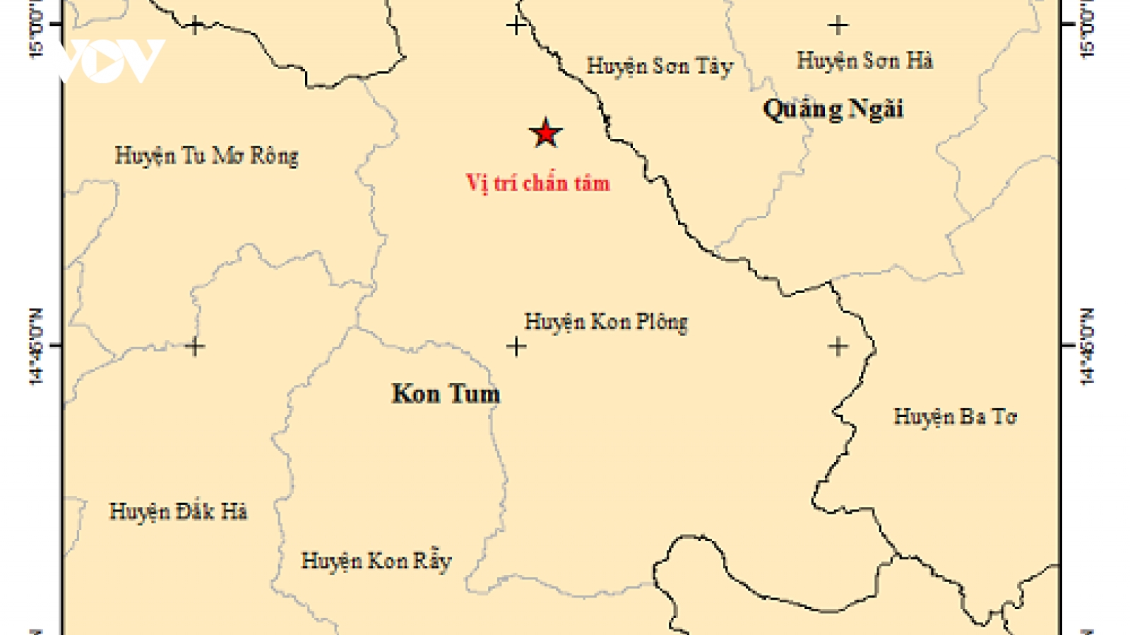 Liên tiếp ghi nhận 3 trận động đất tại Kon Tum