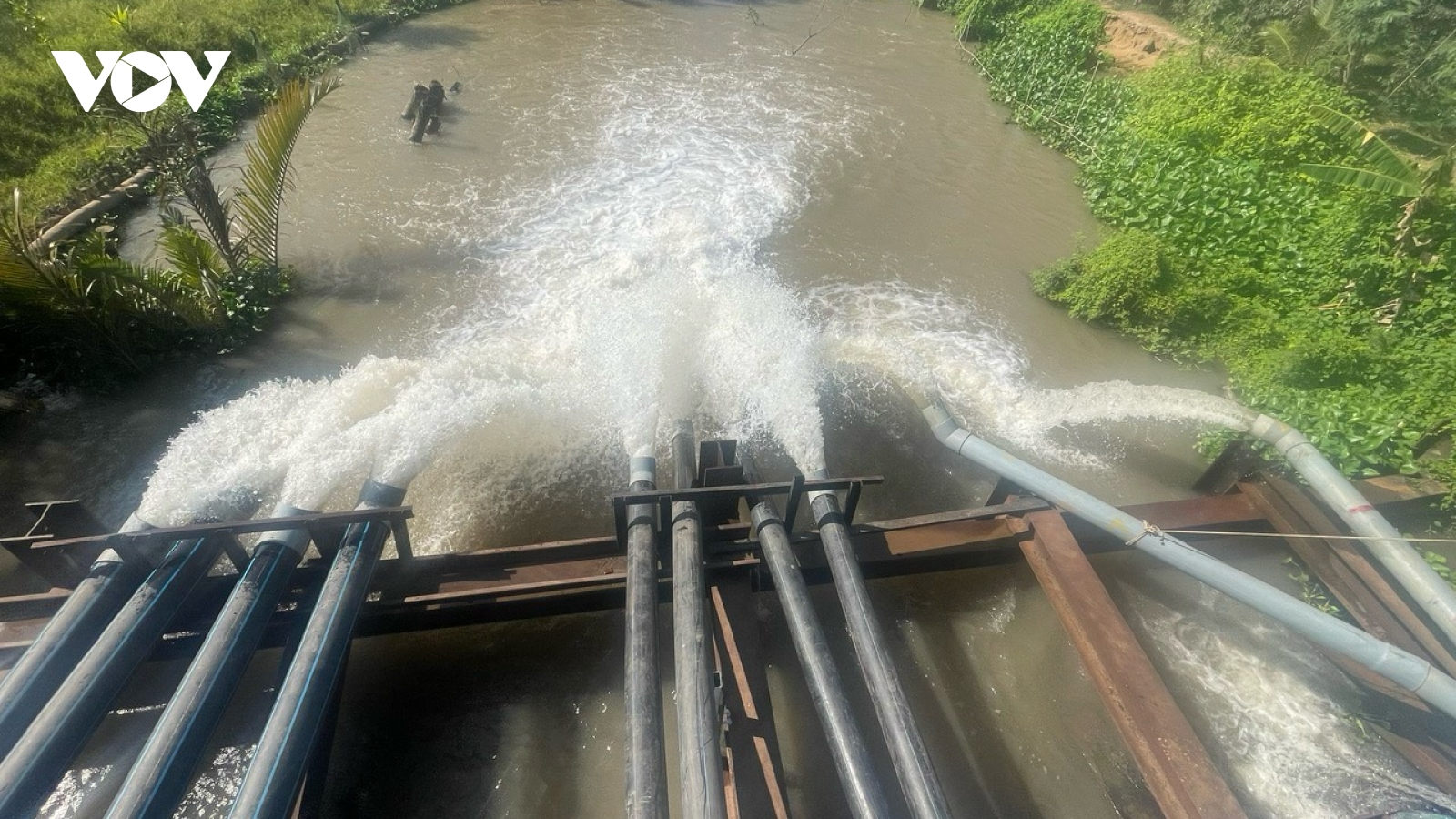 Các công ty cấp nước ở Bến Tre chạy hết công suất đưa nước ngọt đến người dân