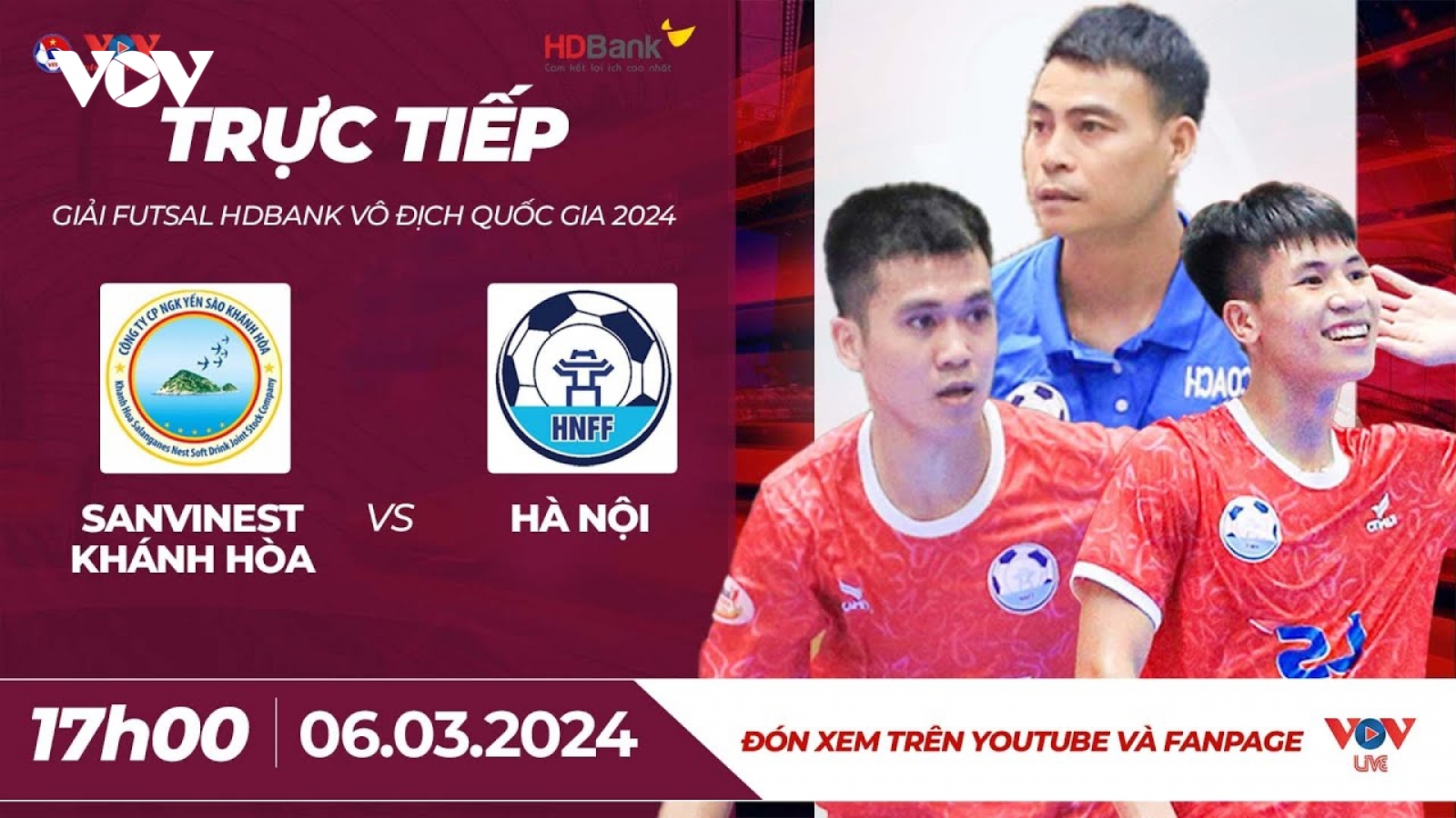 Xem trực tiếp Sanvinest Khánh Hòa vs Hà Nội - Giải Futsal HDBank VĐQG 2024