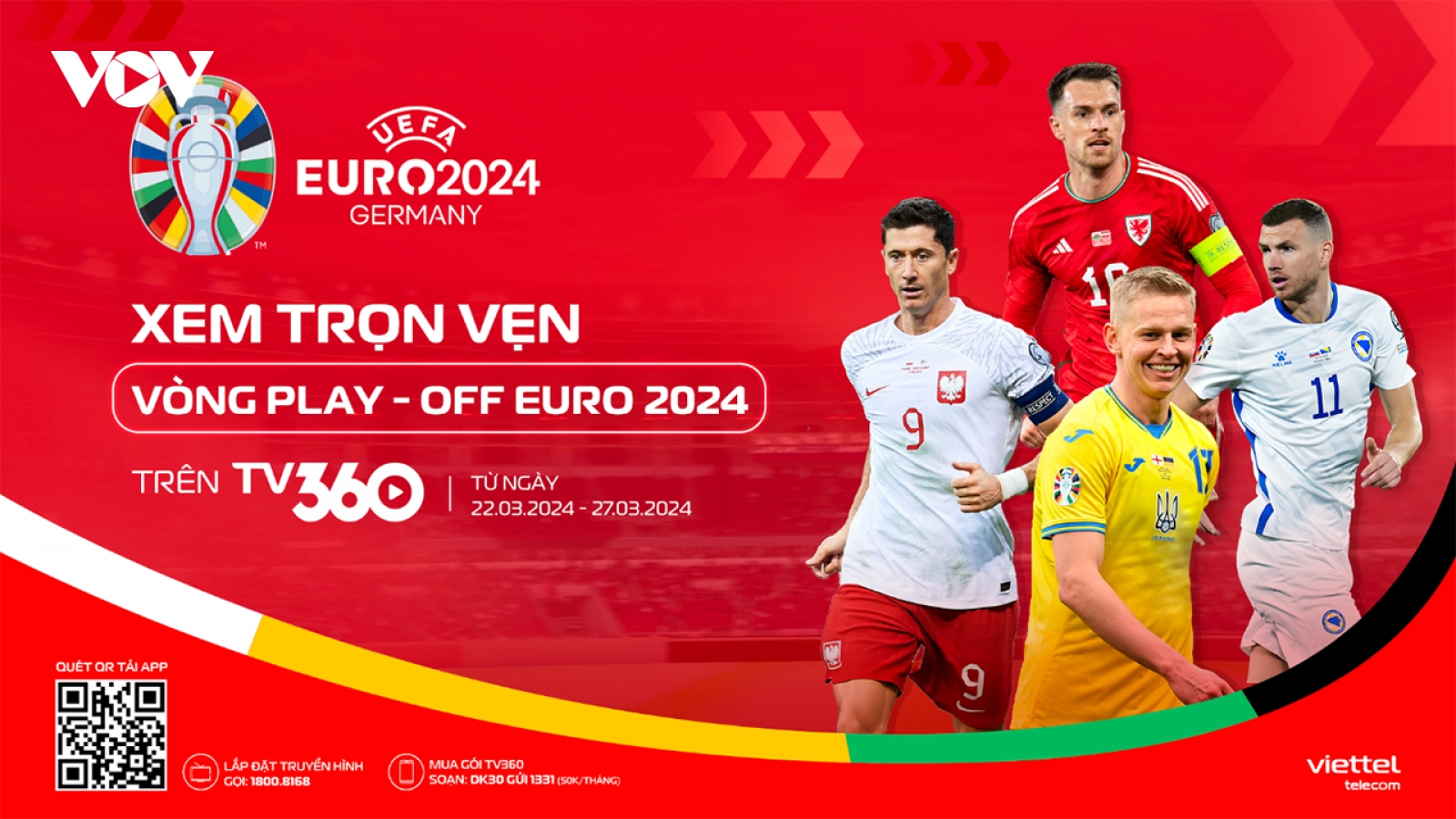 Đêm nay xem trực tiếp vòng play-off Uefa Euro 2024 trên TV360