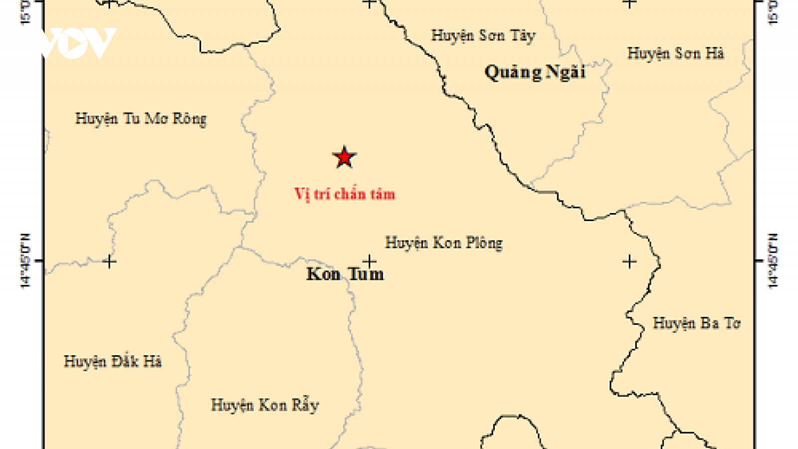 Lại xảy ra động đất ở Kon Plông, tỉnh Kon Tum
