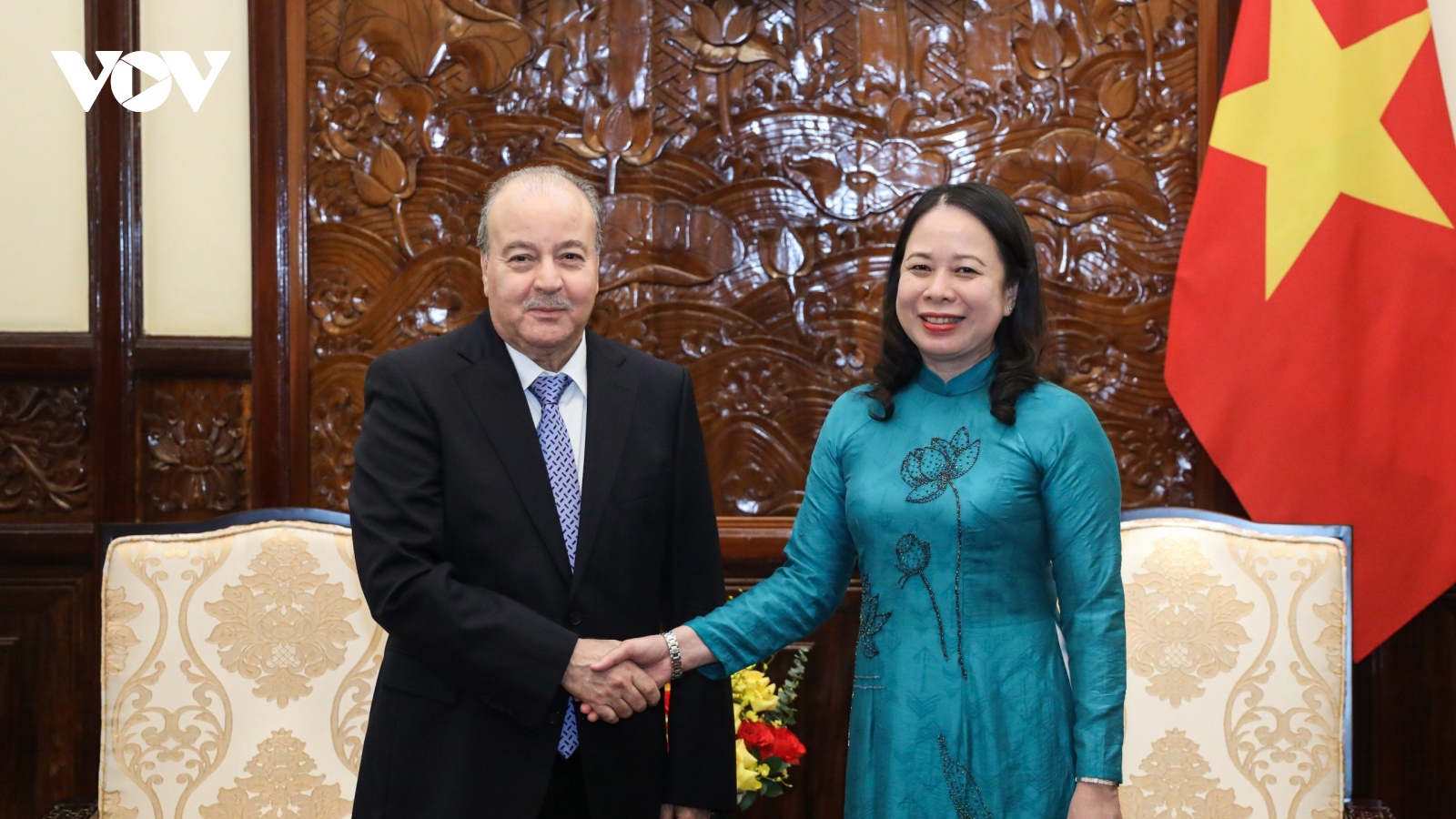 Quyền Chủ tịch nước Võ Thị Ánh Xuân tiếp Đại sứ Cộng hòa Algeria đến chào từ biệt