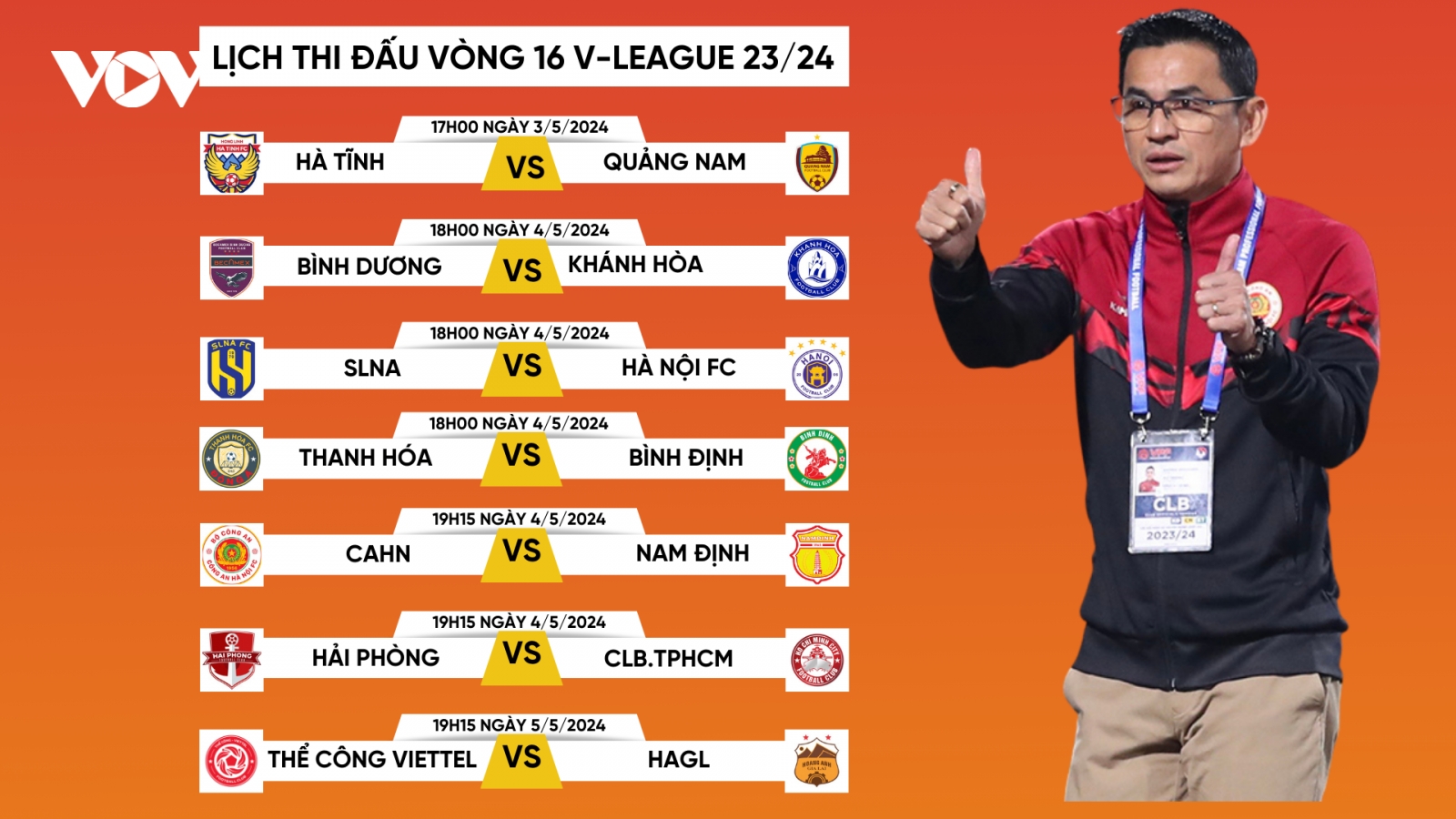 Lịch thi đấu vòng 16 V-League 2023/2024: HAGL gặp khó