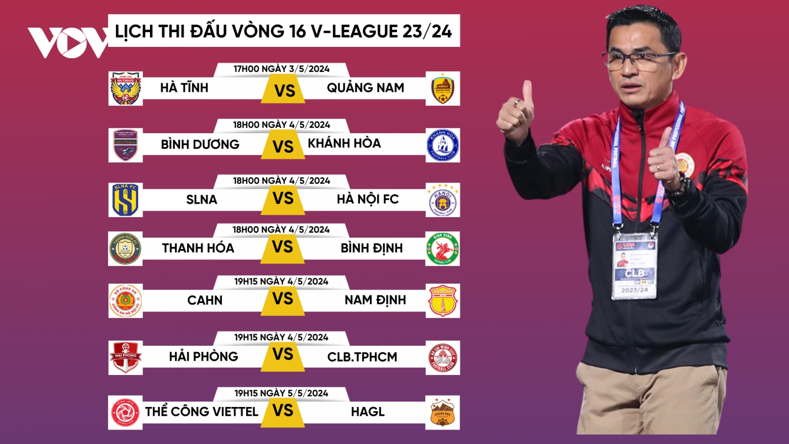 Lịch thi đấu vòng 16 V-League 2023/2024: CAHN so tài Nam Định, HAGL gặp khó