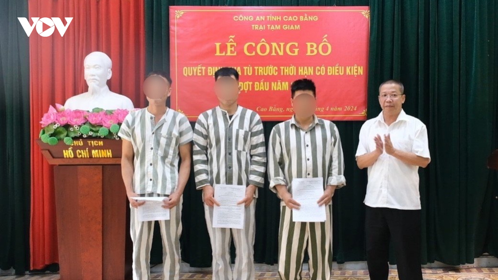 Cao Bằng: Tha tù trước thời hạn có điều kiện cho 3 phạm nhân