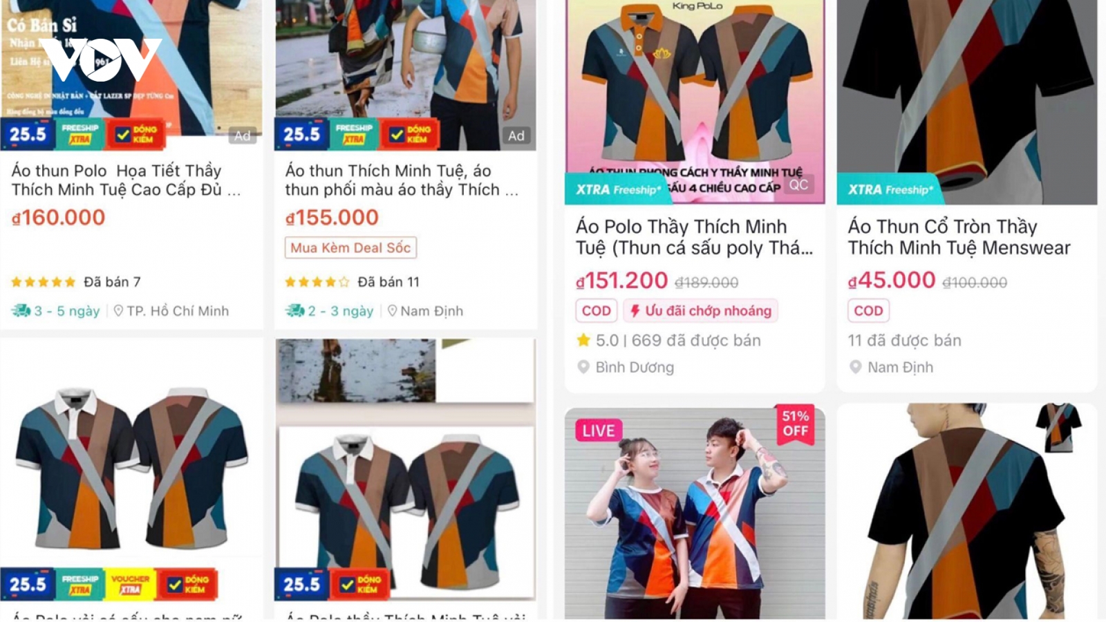 Shop thời trang online đua nhau bán trang phục 'bắt trend' thầy Thích Minh Tuệ