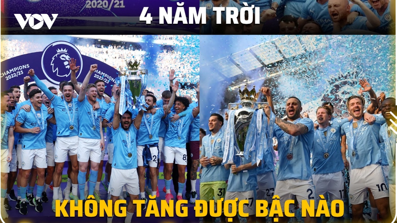 Biếm họa 24h: Man City “dành cả thanh xuân” để nâng cúp