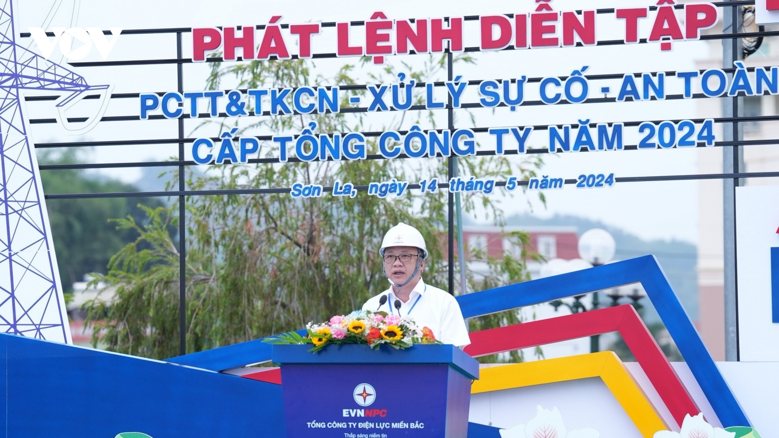 EVNNPC diễn tập phòng chống thiên tai và xử lý sự cố - An toàn năm 2024