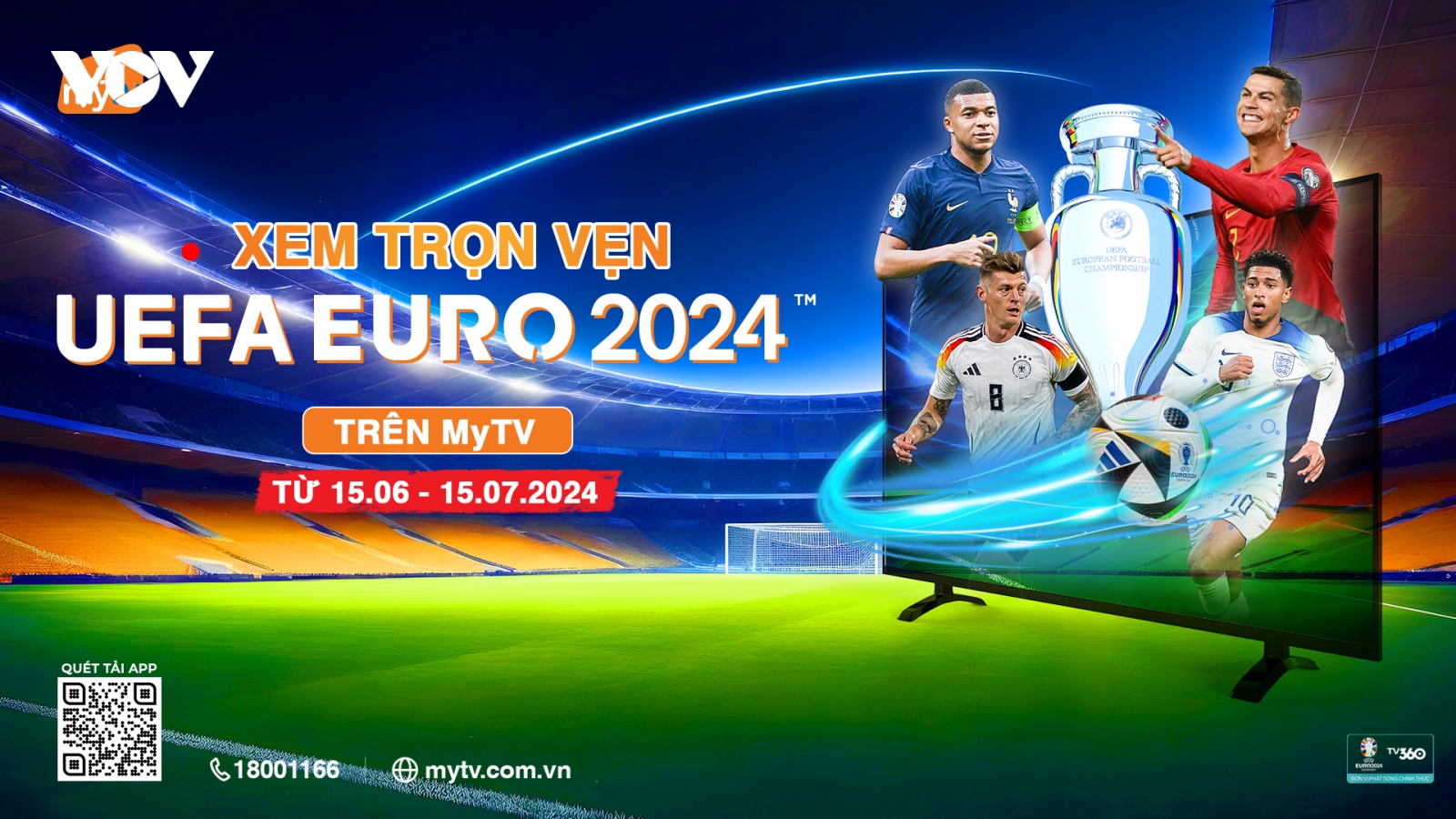 Xem trọn vẹn vòng chung kết Euro 2024 trên dịch vụ MyTV đa nền tảng của VNPT
