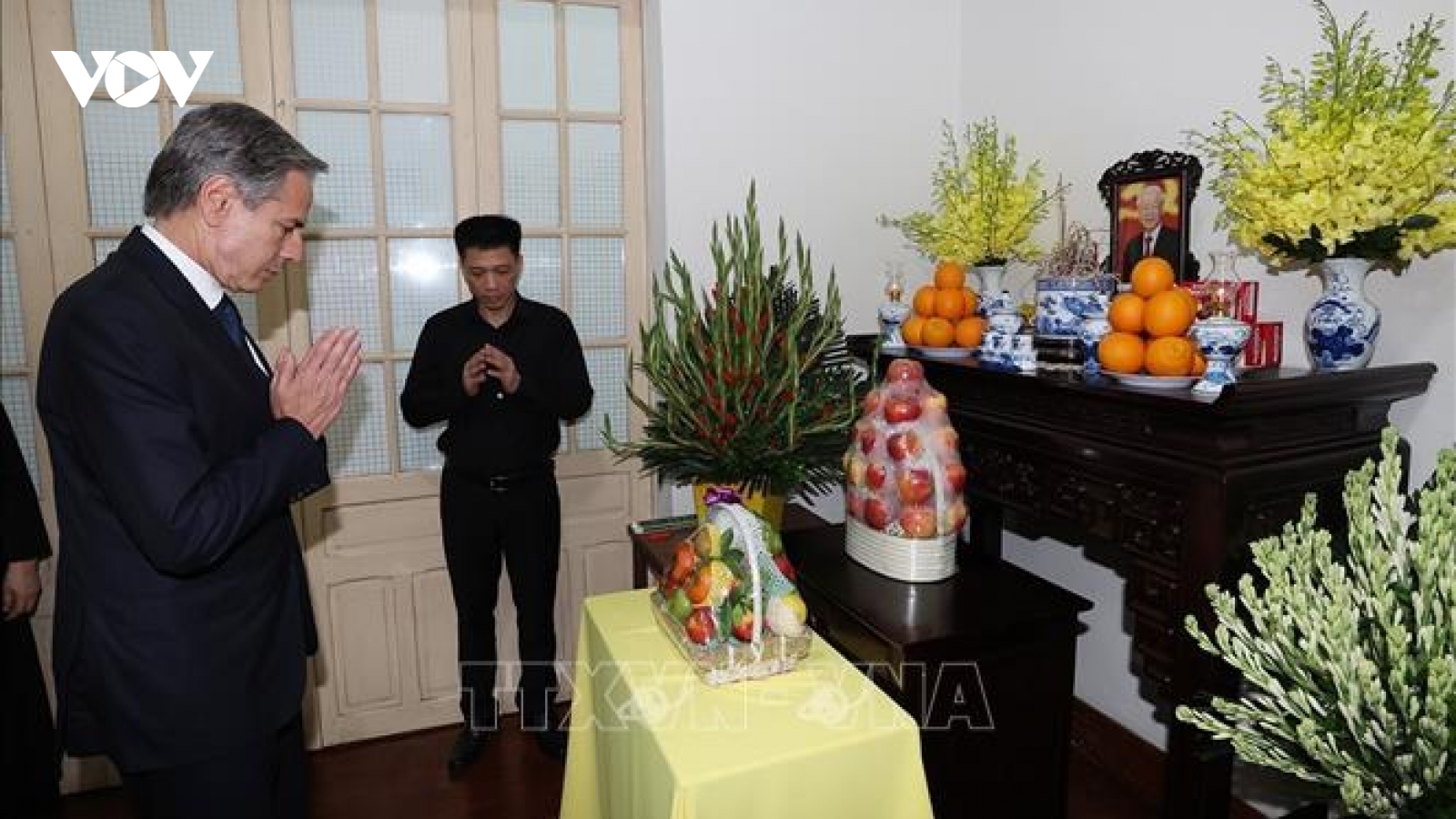 Ngoại trưởng Hoa Kỳ đến nhà Tổng Bí thư Nguyễn Phú Trọng chia buồn với gia quyến