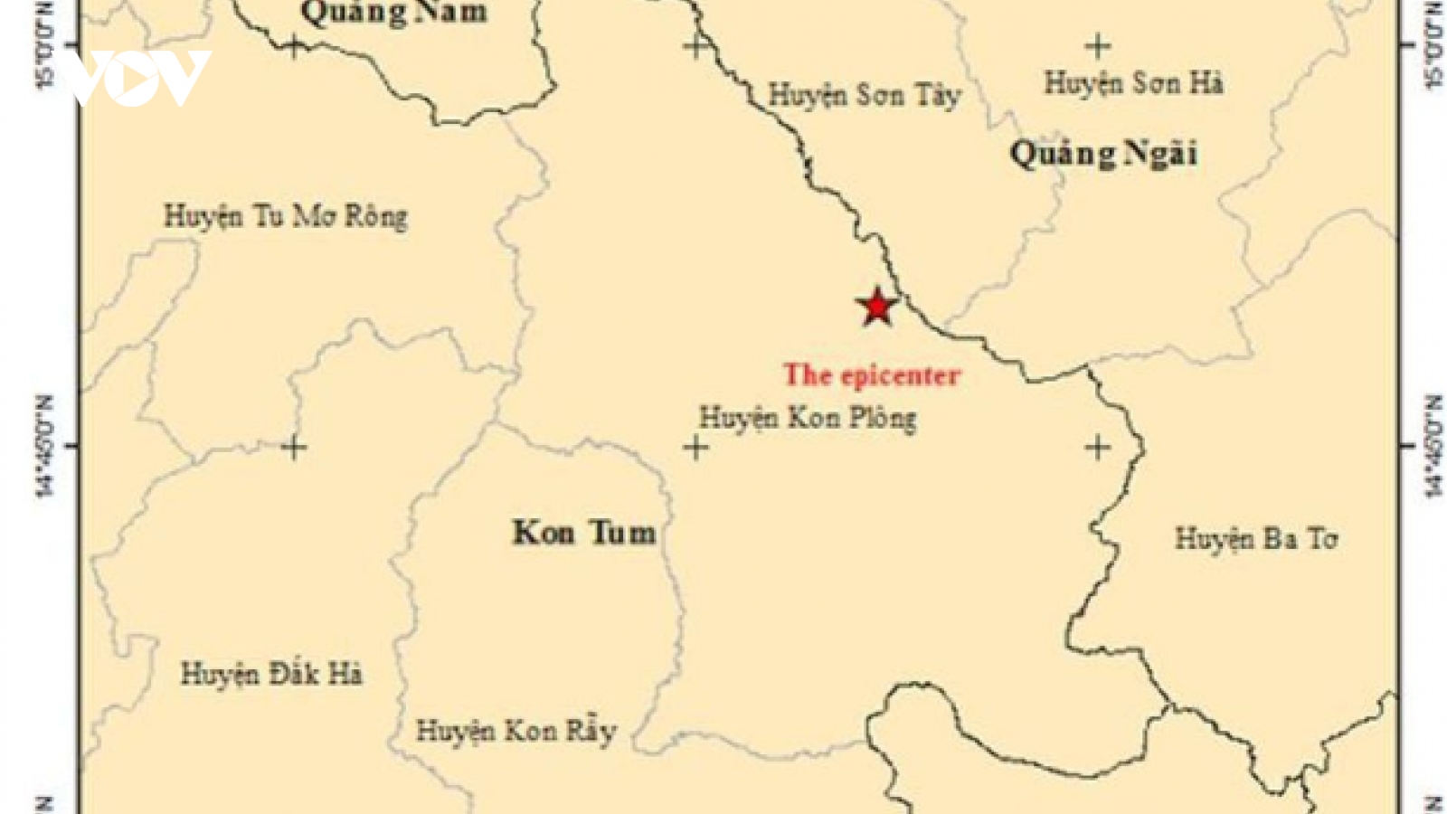 Kon Tum xảy ra 2 trận động đất trong buổi sáng