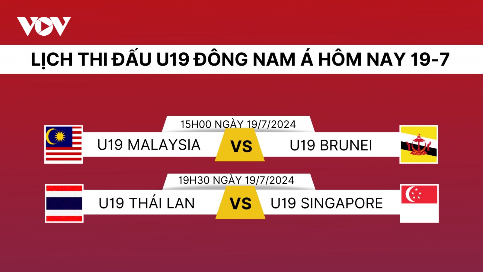 Lịch trực tiếp U19 Đông Nam Á 2024 hôm nay 19/7: U19 Thái Lan ra sân