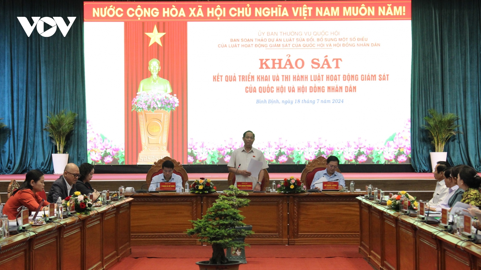 Phó Chủ tịch Quốc hội Trần Quang Phương làm việc với tỉnh Bình Định