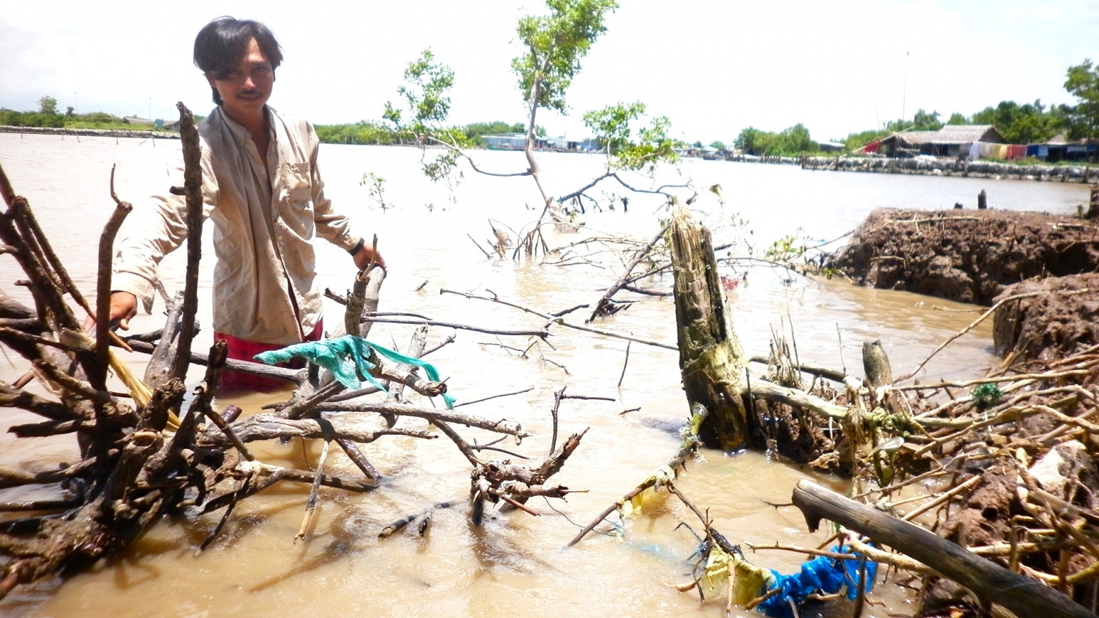 Cà Mau có 187km đường bờ biển, 425km đường bờ sông bị sạt lở