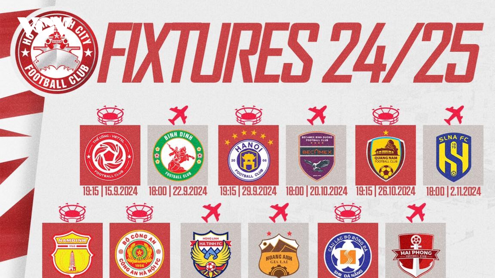 Lịch thi đấu V-League 2024/2025 của CLB TP.HCM
