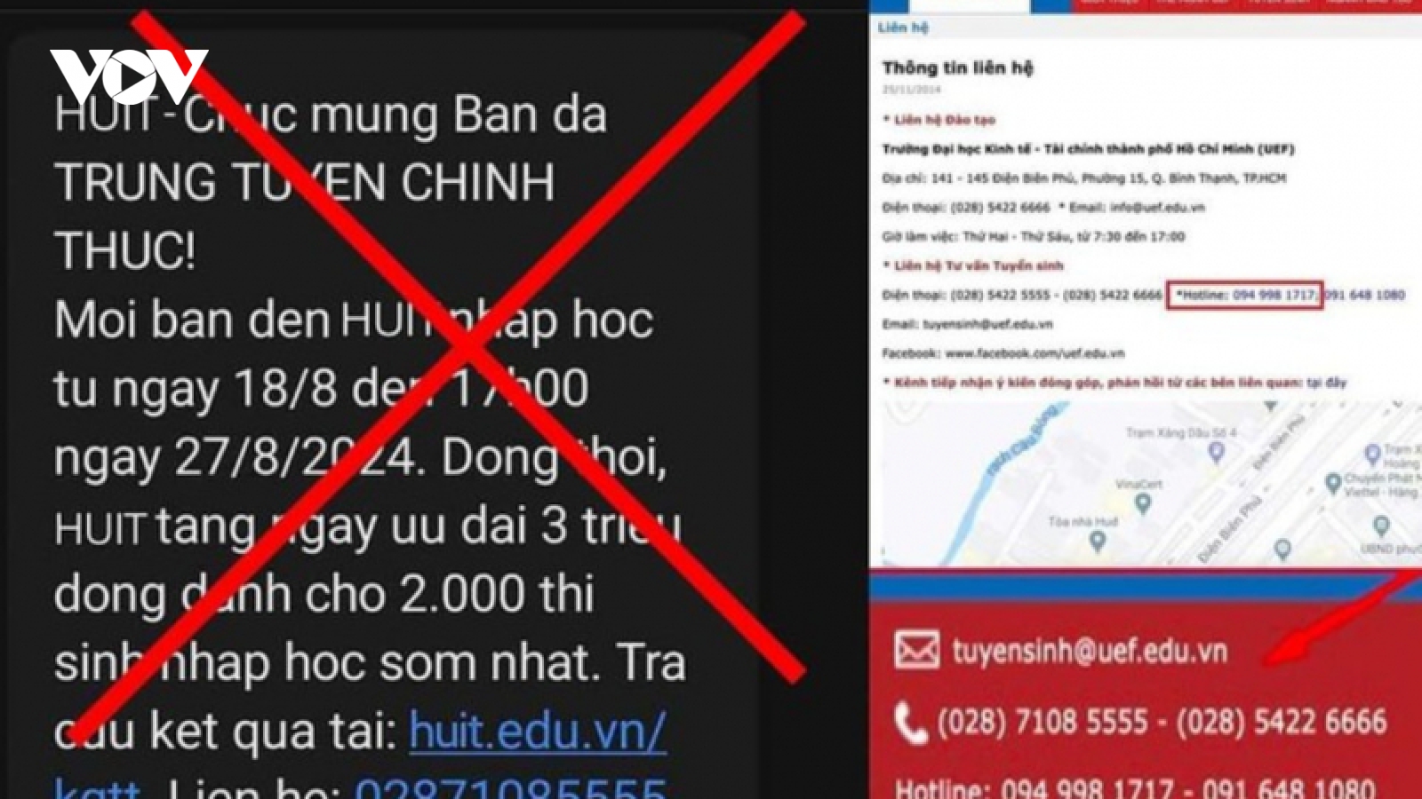 Tin nhắn nhập học đại học sớm nhận 3 triệu đồng là giả mạo