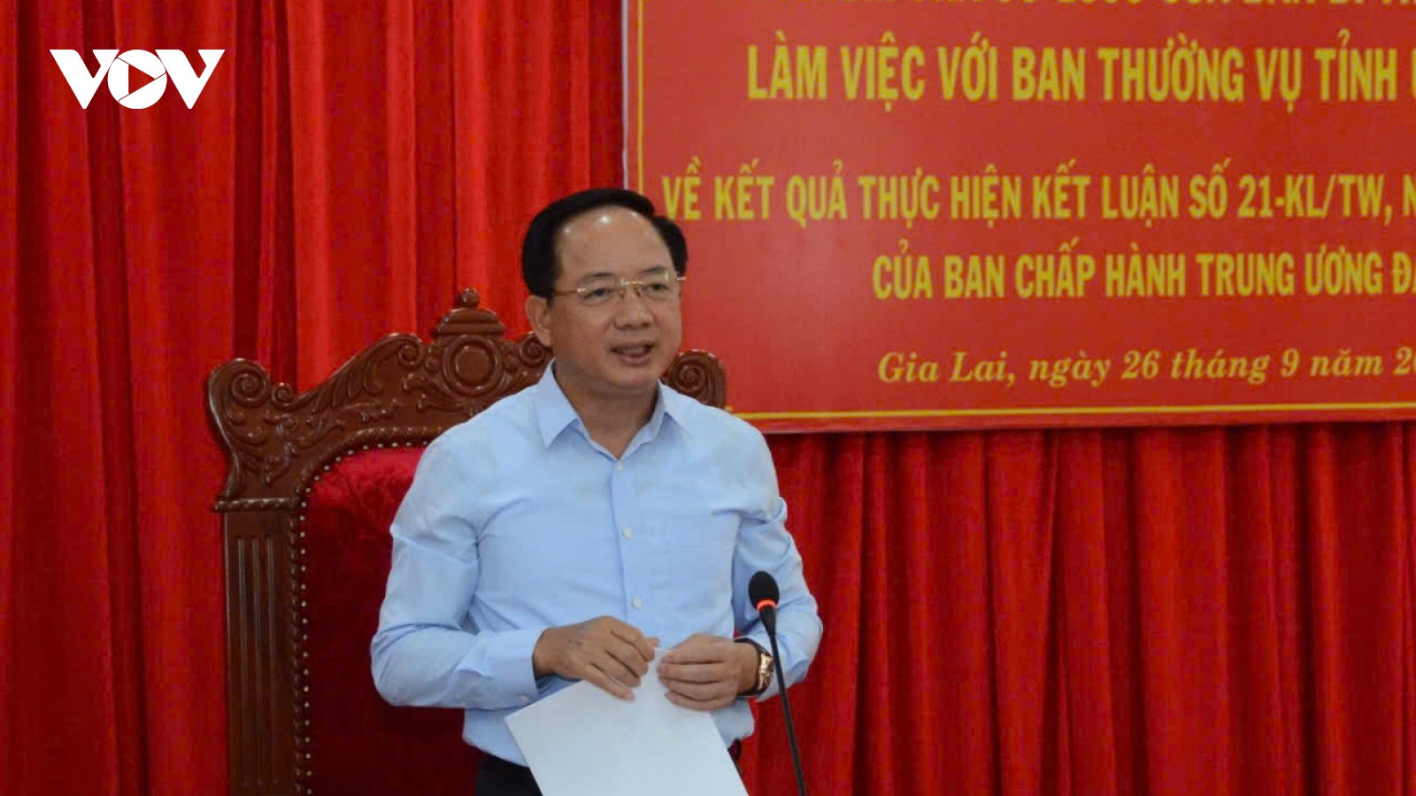 Đoàn kiểm tra của Ban Bí thư làm việc với Ban Thường vụ Tỉnh ủy Gia Lai